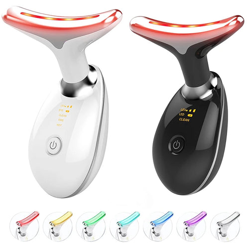 7 Colors LED Neck Face Massager Face Sculpting Tool Skin Rejuvenation Device Facial Lifting Beauty Machine Skin Care Instrument